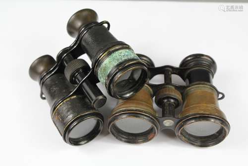 Two War Era Binoculars including a WWI Binoculars together with a pair of WWII Sniper Binoculars