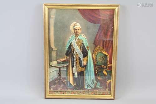 Four Early 20th Century Prints of Indian Nobility, including 'The Maharajah of Mysore', the print heightened with gold thread, framed and glazed, 'The Maharajah of Bangalore', framed and glazed, 'The Wedding of H