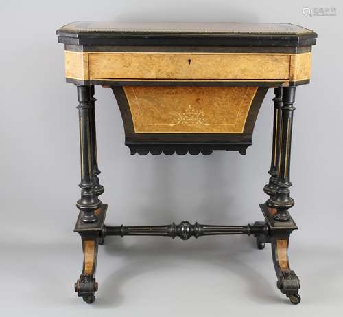 A 19th Century Birdseye Maple Games and Sewing Table