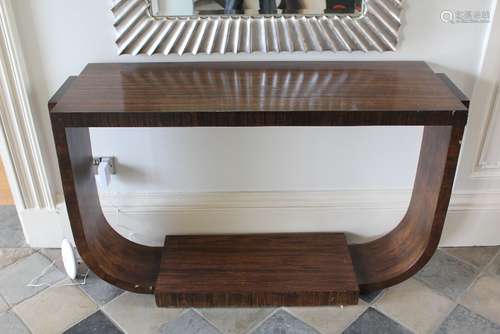 An Art Deco Rosewood Veneer Console Table, approx 132 w x 44 d x 85 h cms