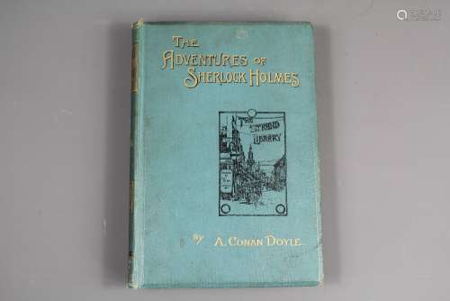 Arthur Conan Doyle - The Adventures of Sherlock Holmes, published by George Newnes 1893, 2nd Edition, The Strand Library, decorative cloth, all gilt edges, only two editions of this title was published