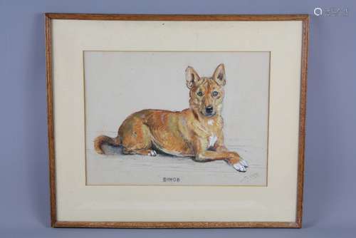 Mabel Gear (1900-1997 Pastels on Buff Paper, depicting a Labrador entitled 'Uncle Remus' and a Australian Kelpie entitled 'Dingo' both signed lower right, framed and glazed