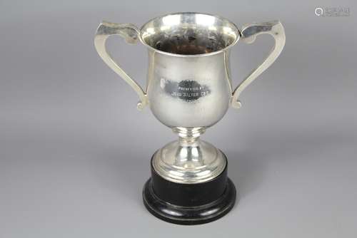 An Early 20th Century Silver Trophy; the trophy engraved 