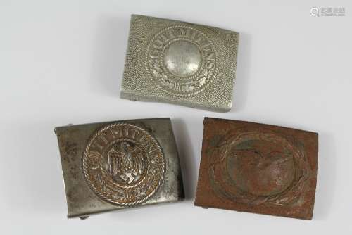 Three German WWII Military Army Issue Belt Buckles