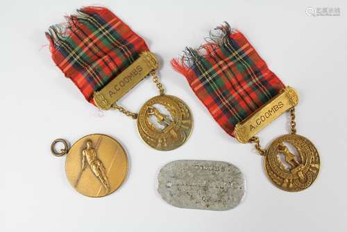 A Collection of Highland Games Medallions, silver gilt awarded to A