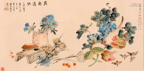 A CHINESE PAINTING, AFTER SONG MEI LING (1898-2003) AND