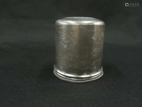 A CHINESE SILVER ARCHER'S RING, QING DYNASTY