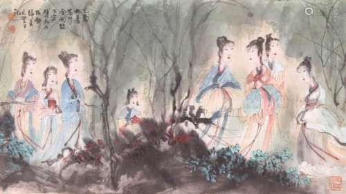 A CHINESE PAINTING, AFTER FU BAO SHI  (1904-1965), INK