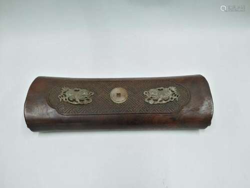 A CHINESE HUANGHUALI ARMREST, QING DYNASTY