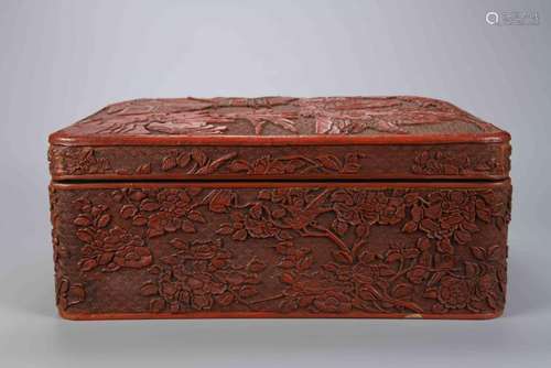 A LARGE CHINESE CINNABAR LACQUER BOX, 18TH CENTURY