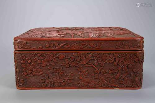 A LARGE CHINESE CINNABAR LACQUER BOX, 18TH CENTURY