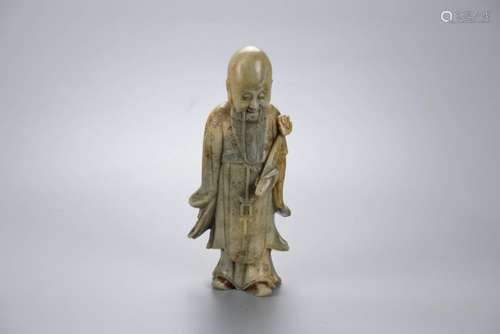 A CHINESE SOAPSTONE FIGURE, QING DYNASTY