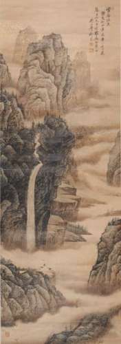 A CHINESE PAINTING, QI KUN (1901-1944),  INK AND COLOR