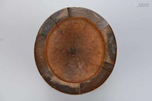 A CHINESE BAMBOO BRUSH POT, SIGNED