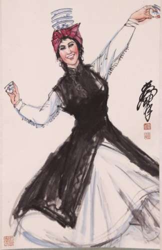 A CHINESE PAINTING, AFTER HUANG ZHOU (1925-1997), INK