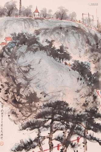 A CHINESE PAINTING, AFTER FU BAO SHI  (1904-1965), INK