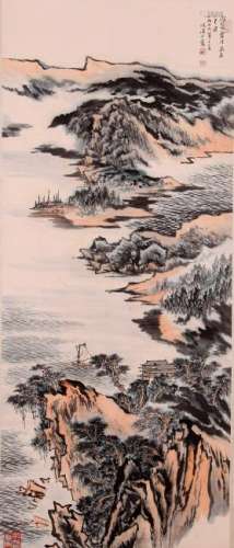 A CHINESE PAINTING, AFTER LU YAN SHAO (1909-1993), INK