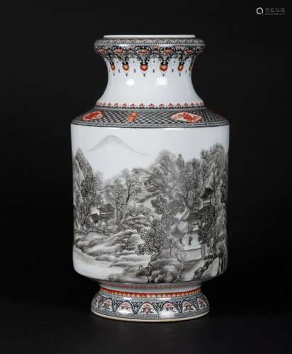 A GRISAILLE DECORATED VASE