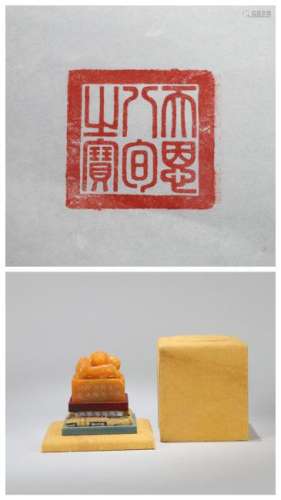 A CHINESE TIANHUANG STONE SEAL, QING DYNASTY
