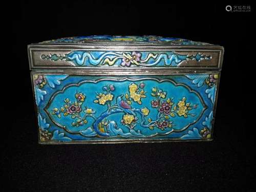 A CHINESE SILVER BOX AND, QING DYNASTY