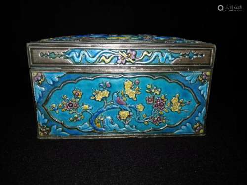 A CHINESE SILVER BOX AND, QING DYNASTY