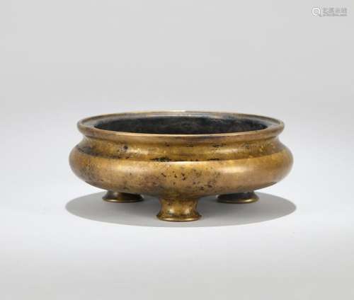 A CHINESE BRONZE CENSER, 'JIA CHANG ZHENG BAO' MARK,