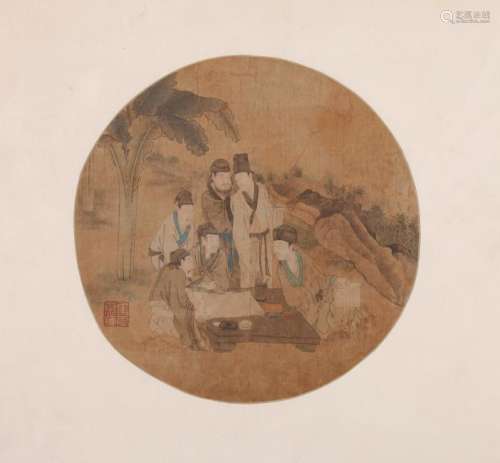 A CHINESE PAINTING, ANONYMOUS, INK AND COLOR ON SILK,