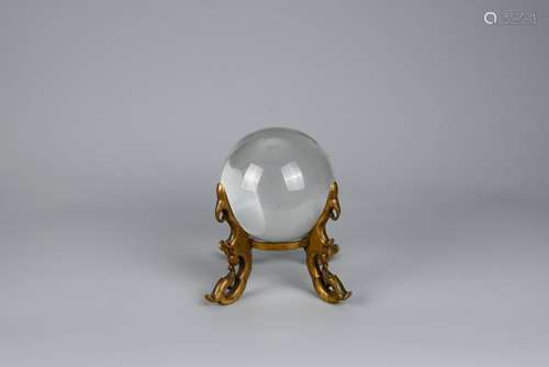 A CHINESE ROCK CHRYSTAL BALL, 19TH CENTURY