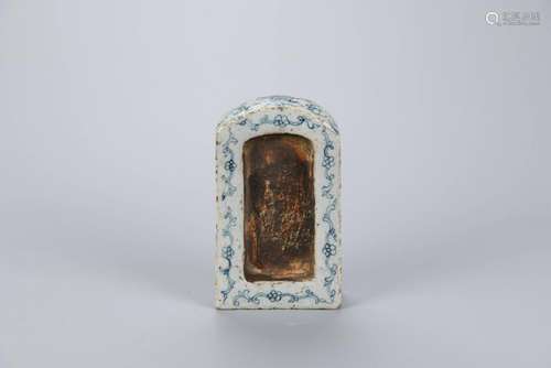 A CHINESE INKSTONE, INSCRIBED, QING DYNASTY