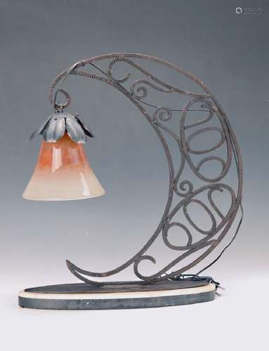 Large Table lamp, tailor, France, 1920s, wrought iron