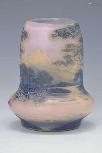 vase, de Vez, 1930s, colourless multilayer glass, blue