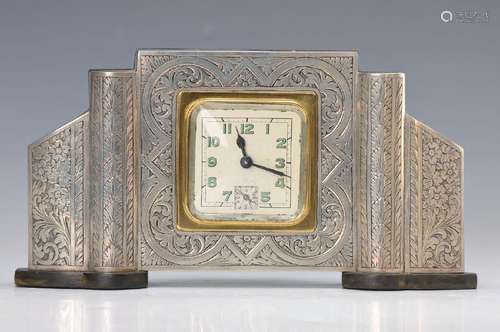 table clock, France, Art Deco, 1920s, wood, with 800