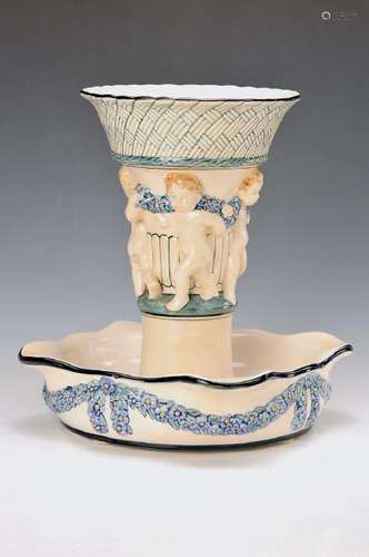 foot bowl, Karlsruher majolica, designed by Süss, Model