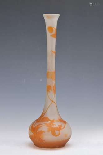 vase, Emile Gallé, around 1910, orange and redoverlay