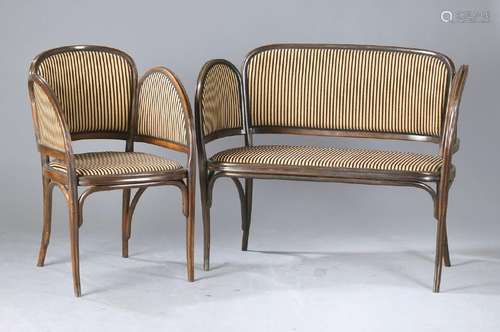 suite, Thonet, Vienna, around 1900, bentwood,