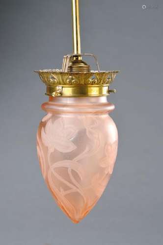 Art Nouveau Ceiling lamp, around 1900, rosé colored