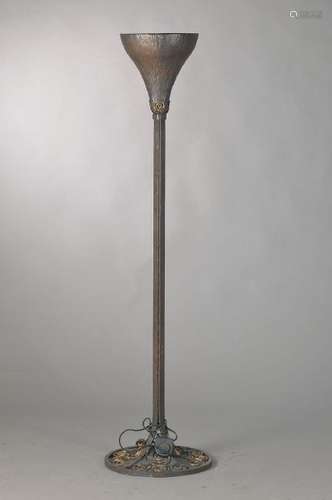 Floor lamp, France, 30s, iron, z.T. forged, base with