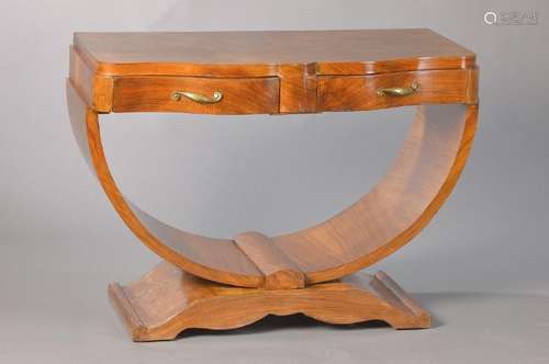 dressing table, France, 1930s, walnut veneer, partly