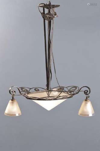 Ceiling lamp, France, around 1930, Art-Deco, wrought