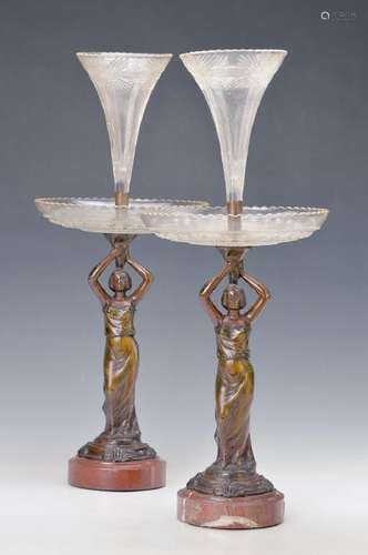 pair of centerpieces, France, around 1900, moulded