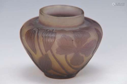 Small vase, Emil Galle, around 1900, colourless