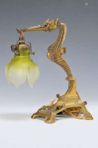 Table lamp, Art Nouveau, around 1900, in shapeof a