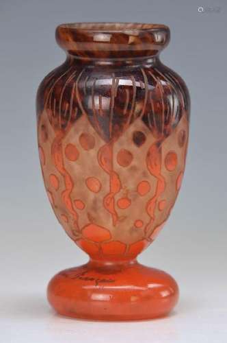 Small vase, Le verre francais, 1920s, glass with cloudy