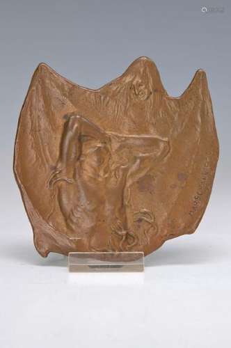 Platter, Rudolf Marschall, Vienna, dated 1903,Bronze