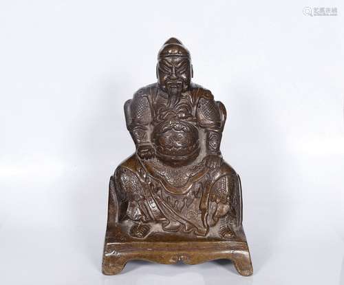 Republican Chinese Bronze Guangong Figural