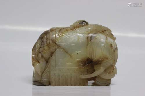 Chinese Jade Carved Elephant