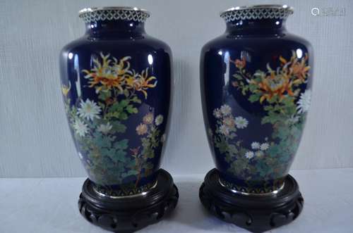 Pair of Chinese Cloisonne Vases, Mark