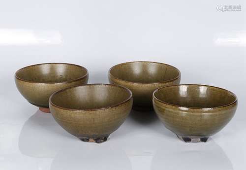 Qing Four Chinese Green Glazed Jian Tea Bowl