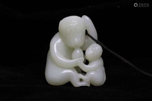 Chinese Jade Carved Monkey