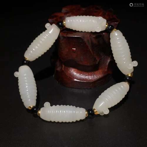 Chinese Jade Beads Bracelet